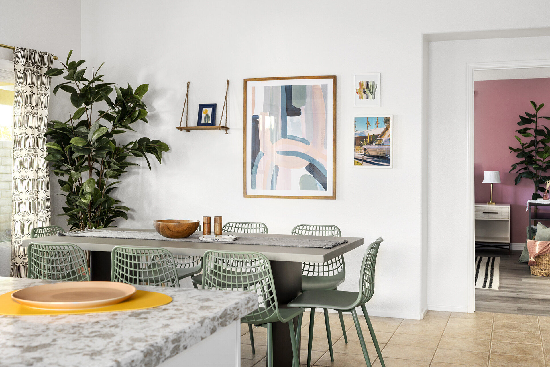 Interior hallway connecting bedrooms